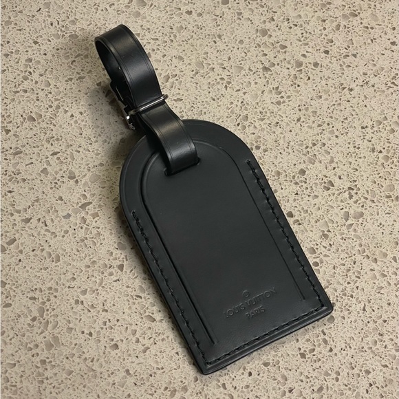 Louis Vuitton Accessories Louis Vuitton Luggage Tag Black Leather